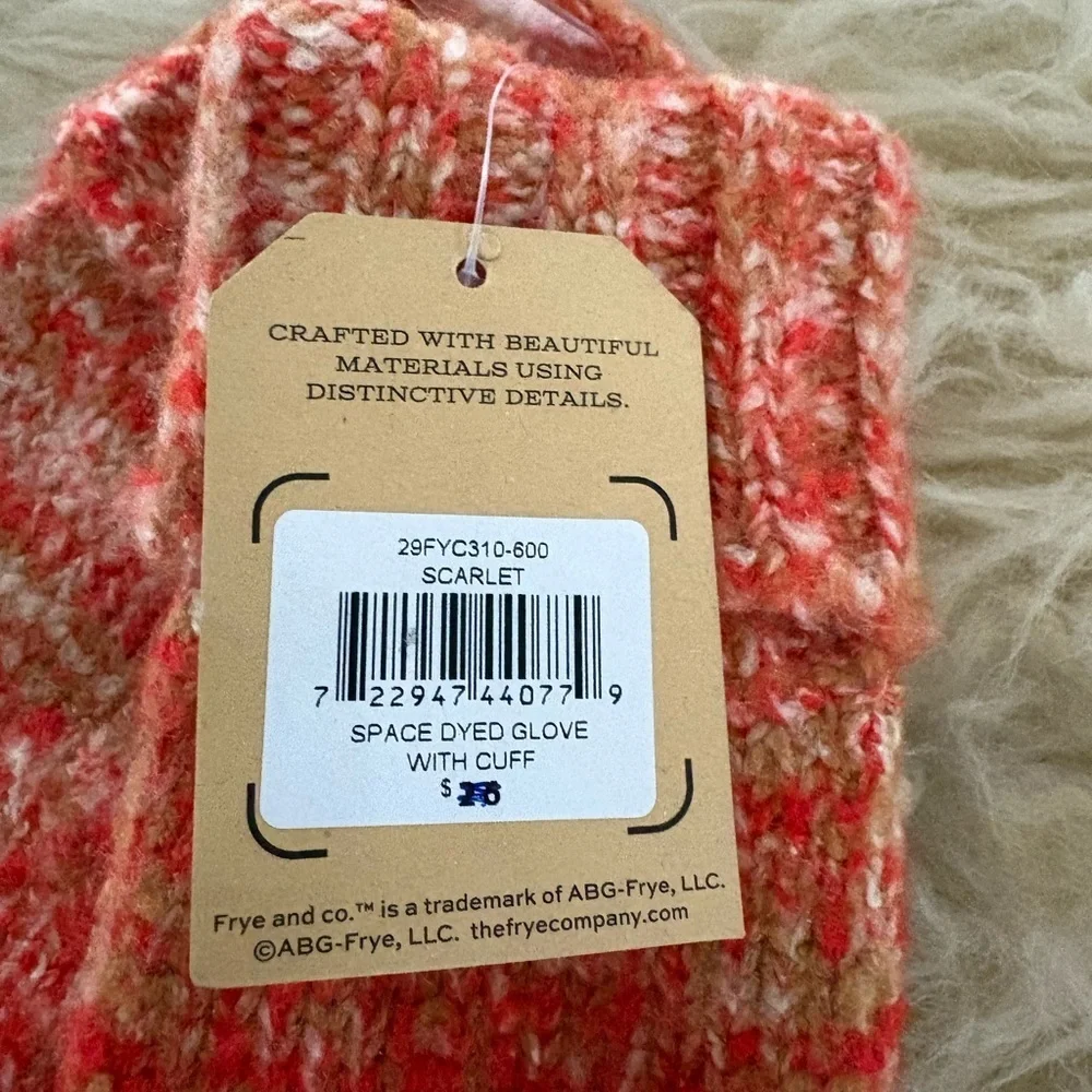 NWT FRYE AND CO. Orange Space Dyed Knit Winter Gloves